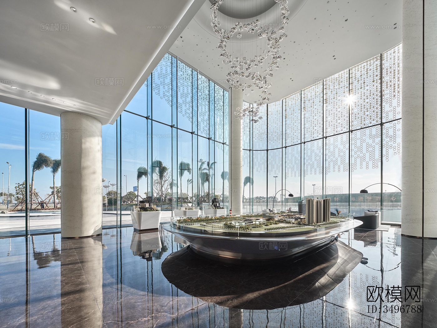 现代售楼处效果图下载（渲染图2）