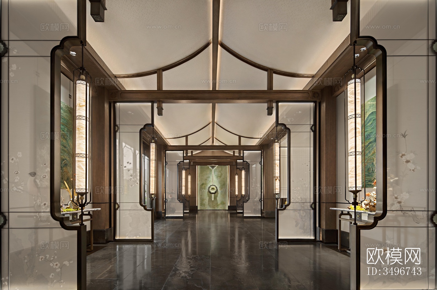 新中式售楼处效果图下载（渲染图11）