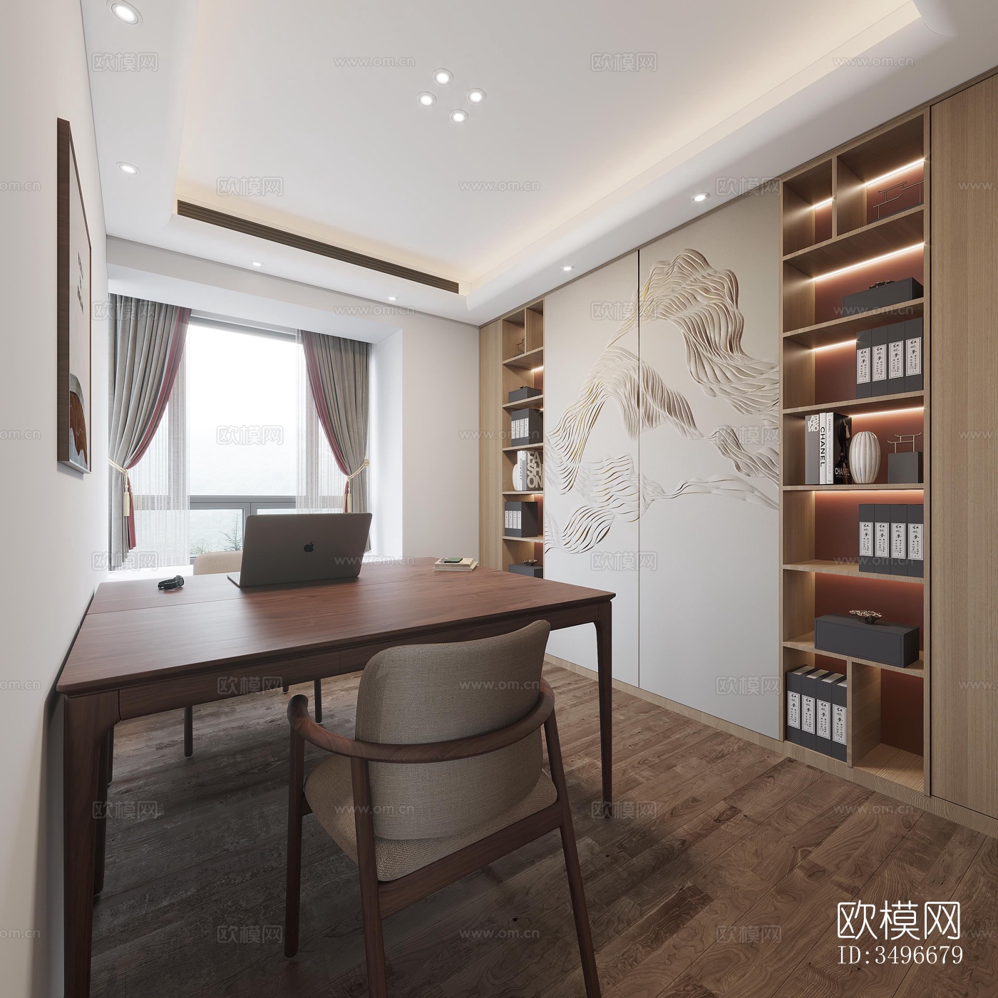 新中式售楼处效果图下载（渲染图10）