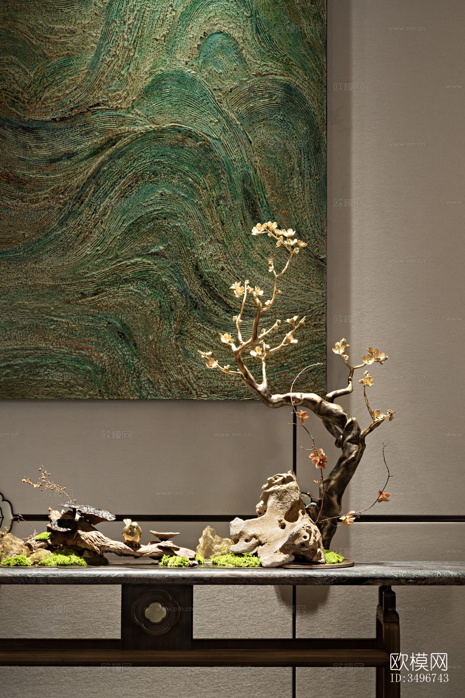 新中式售楼处效果图下载（渲染图13）