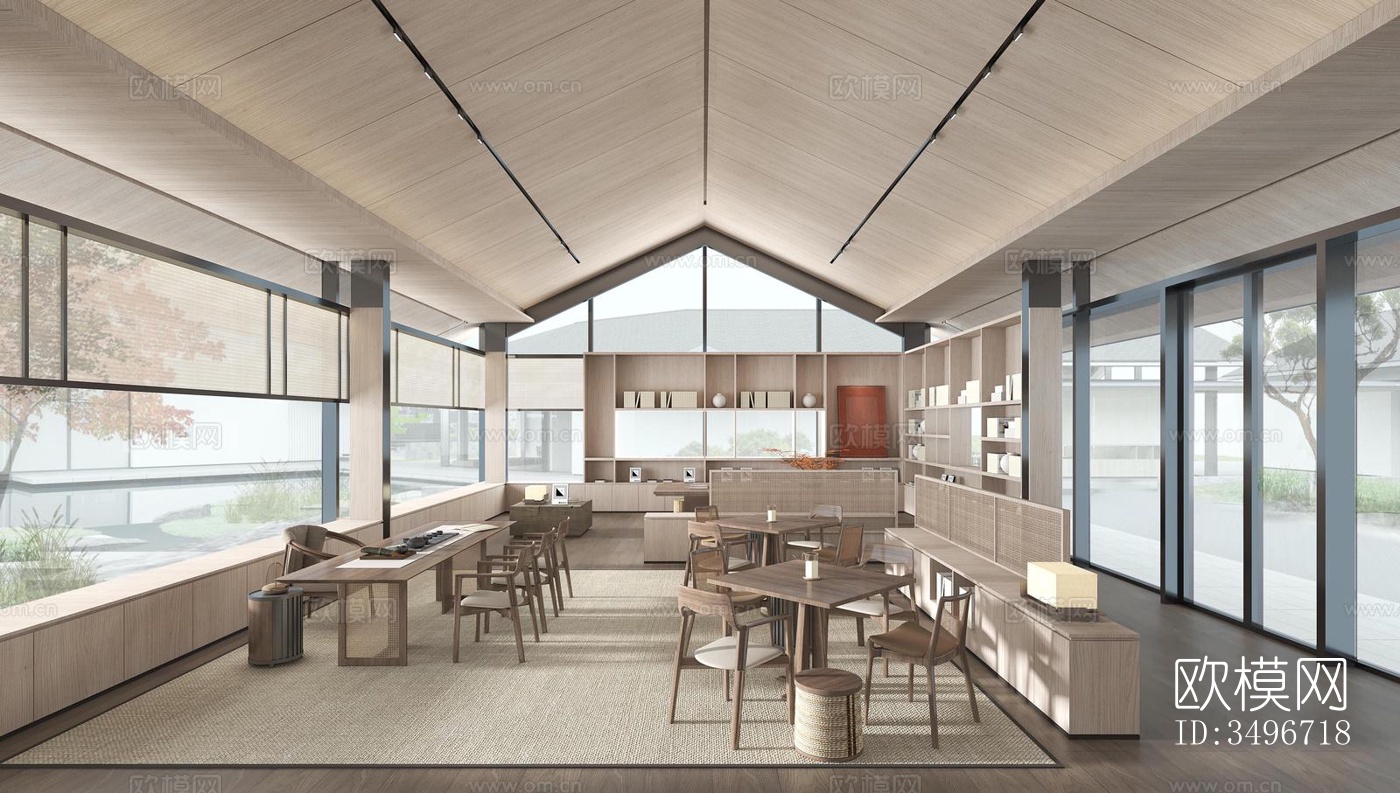 新中式售楼处效果图下载（渲染图9）