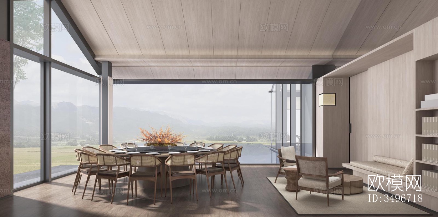 新中式售楼处效果图下载（渲染图14）