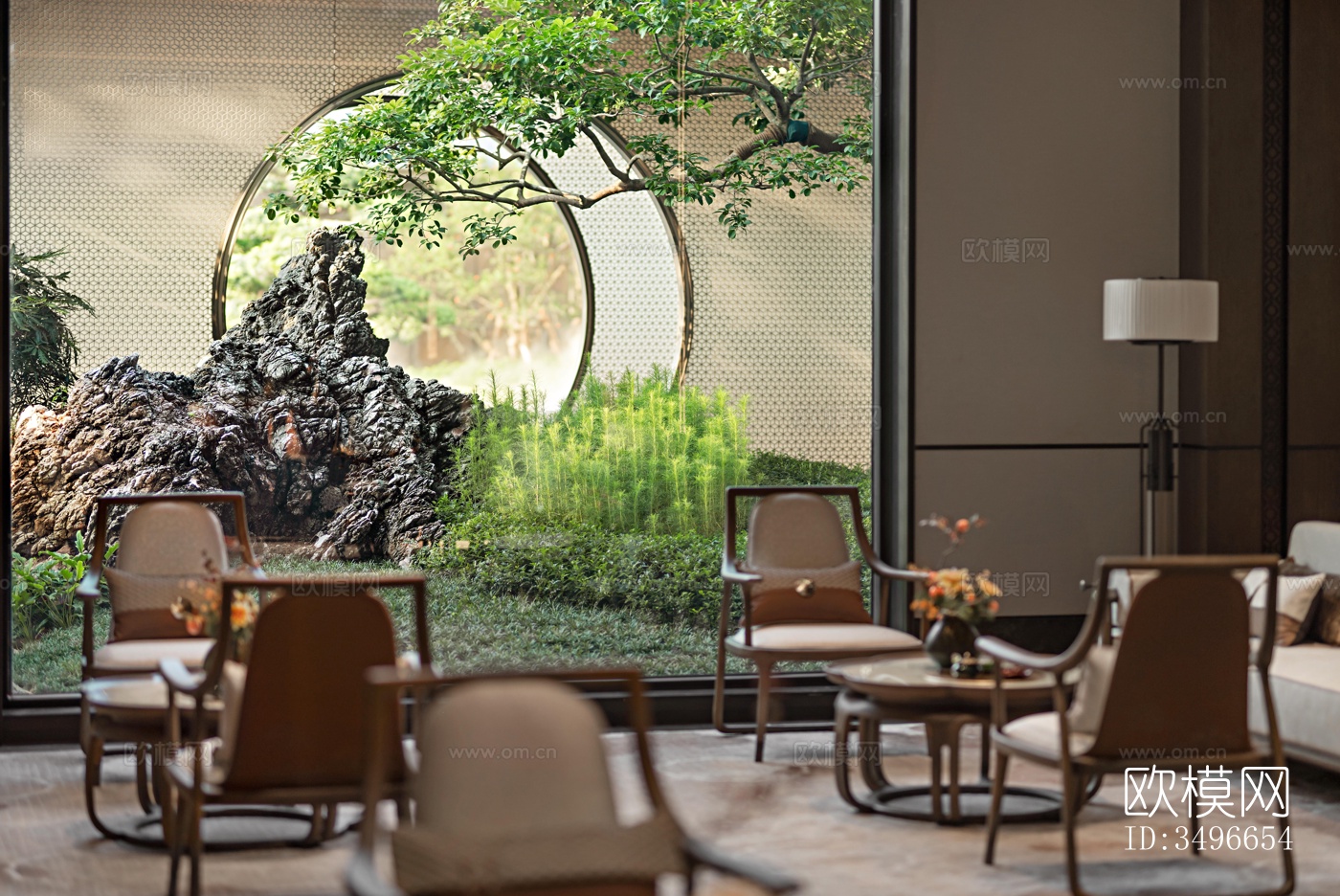 新中式售楼处效果图下载（渲染图12）