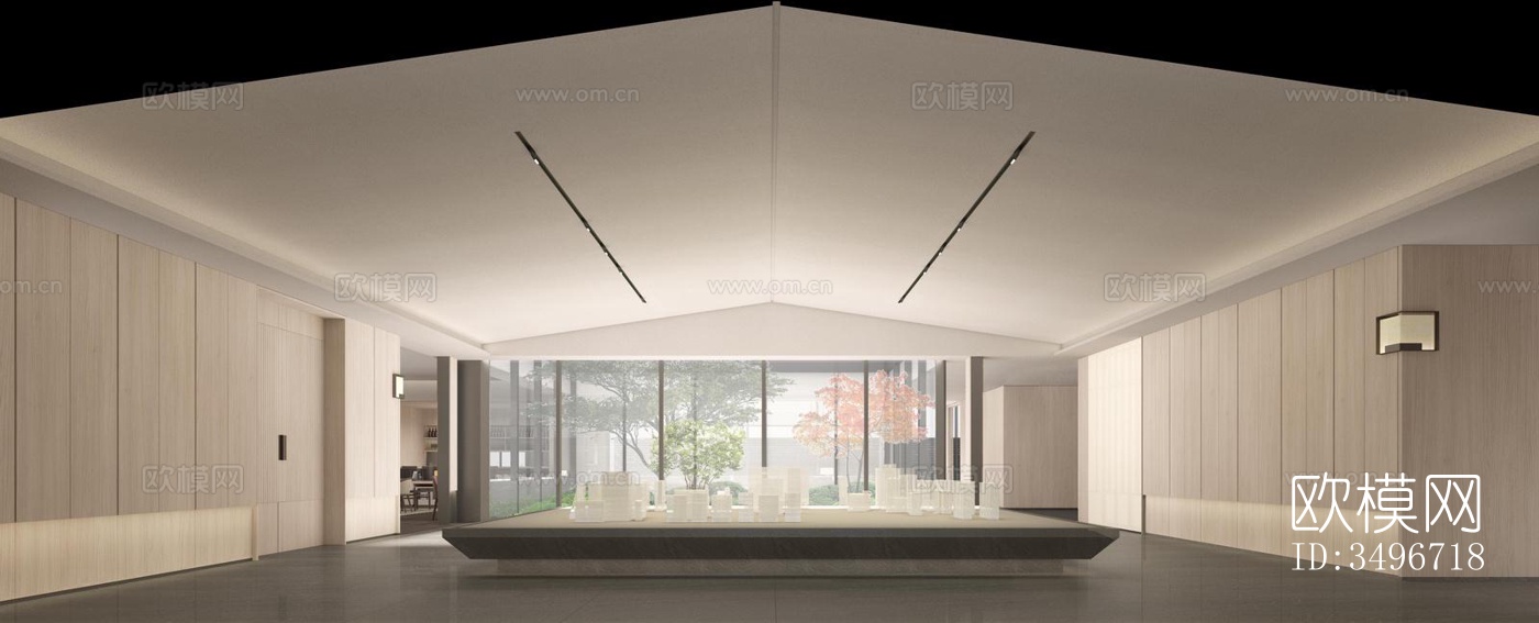 新中式售楼处效果图下载（渲染图3）