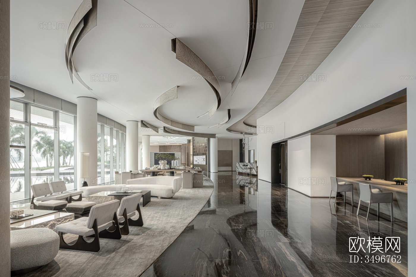 现代售楼处效果图下载（渲染图2）