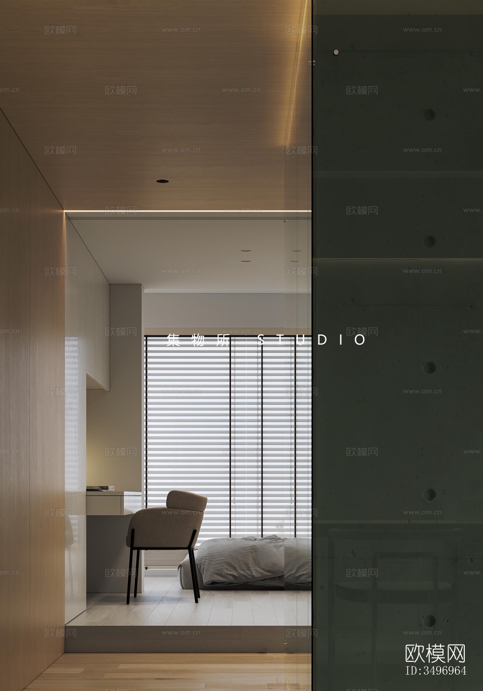 现代大平层效果图下载（渲染图14）