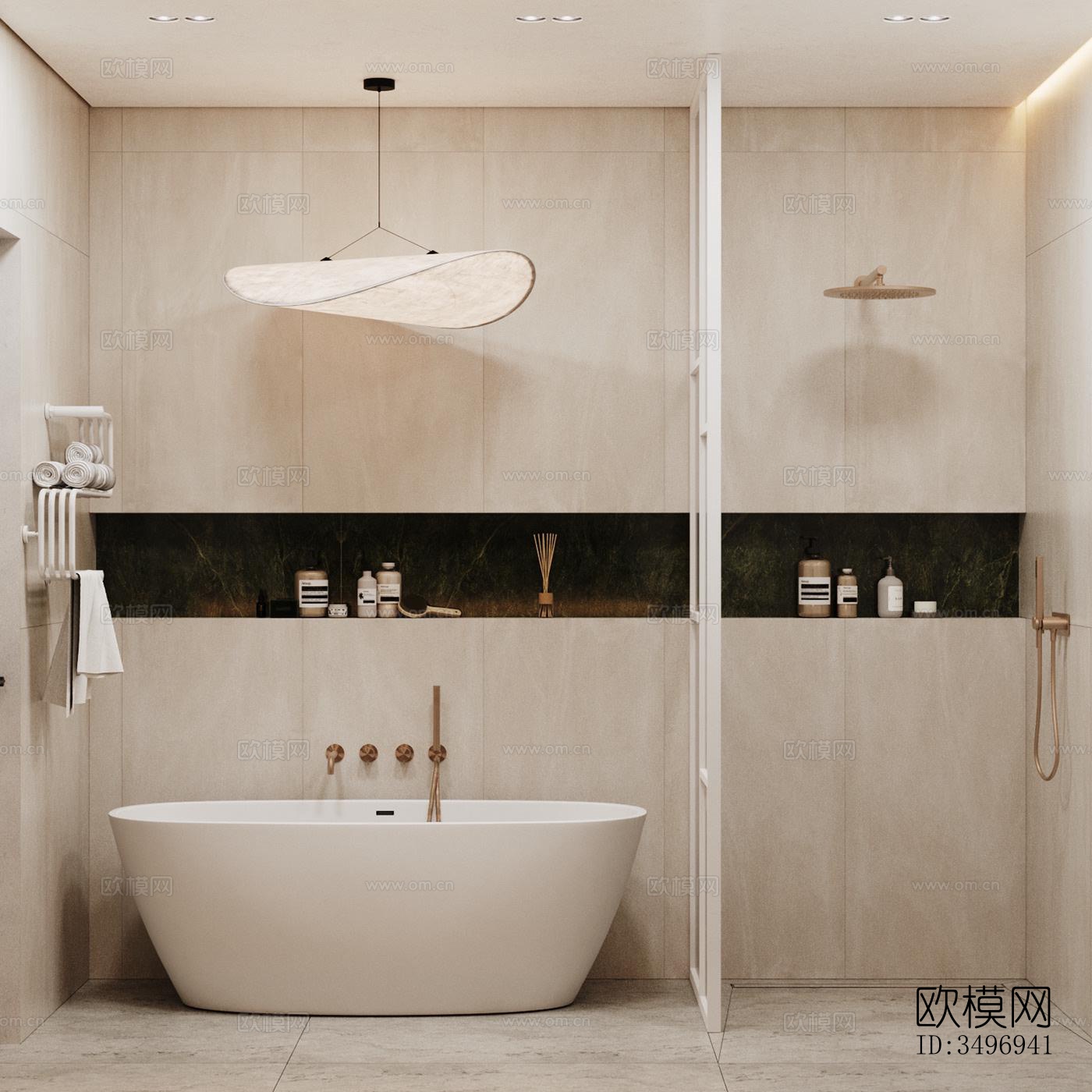 现代大平层效果图下载（渲染图3）