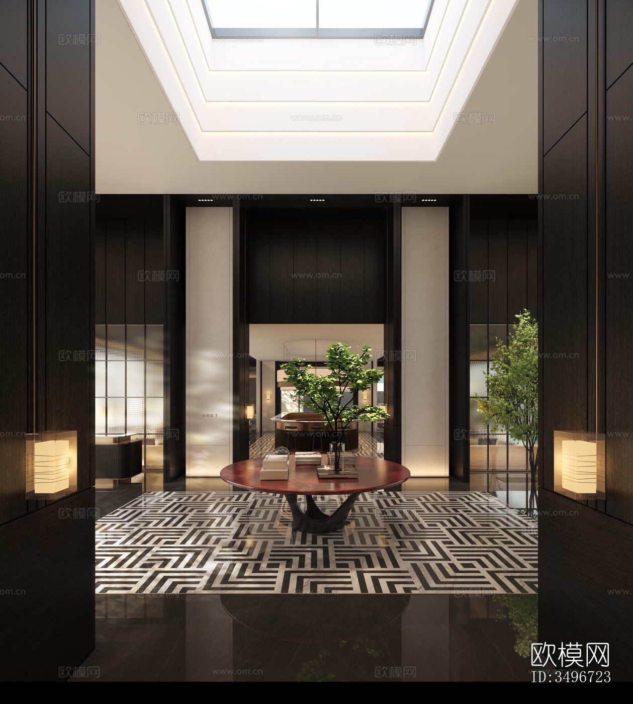 新中式售楼处效果图下载（渲染图4）