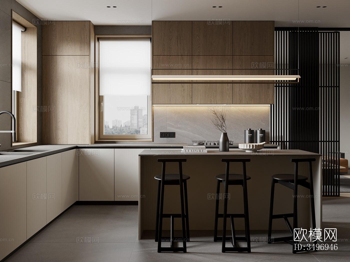 现代大平层效果图下载（渲染图19）