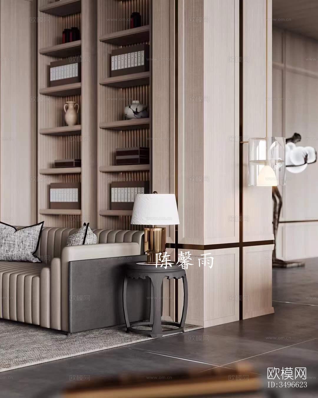 新中式售楼处效果图下载（渲染图3）