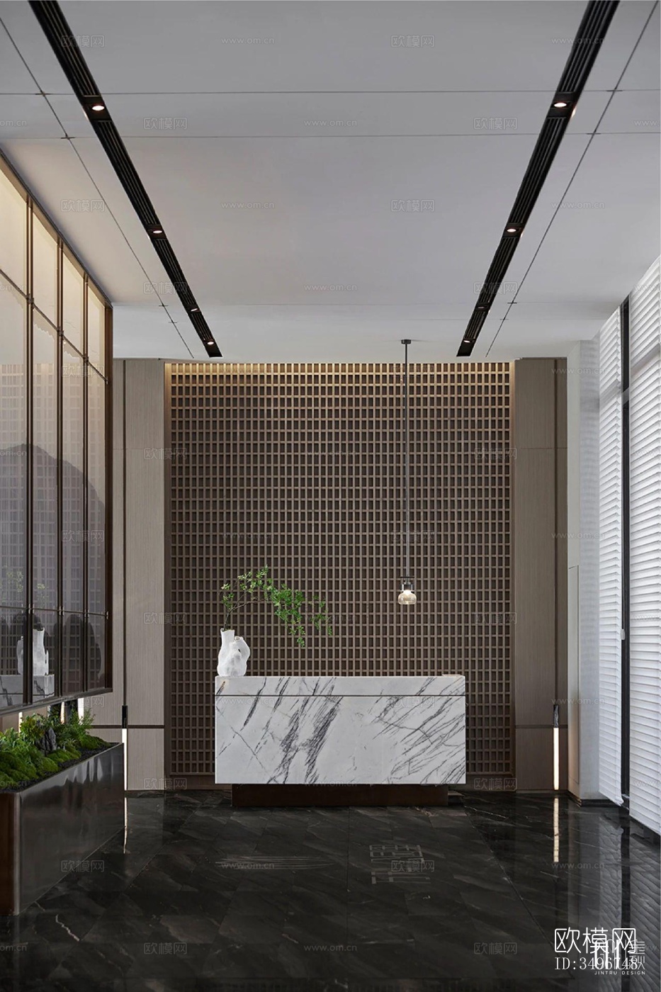 新中式售楼处效果图下载（渲染图7）