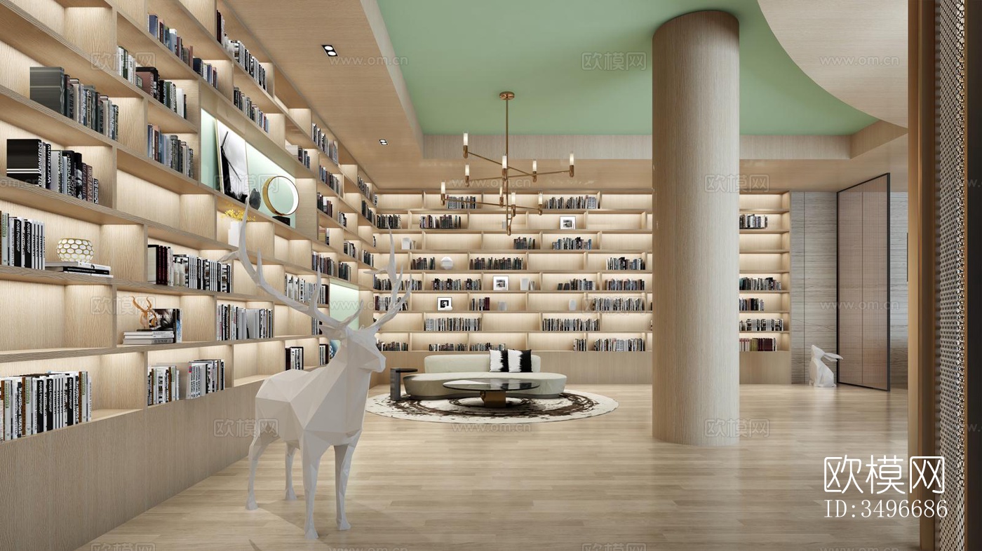 新中式售楼处效果图下载（渲染图3）