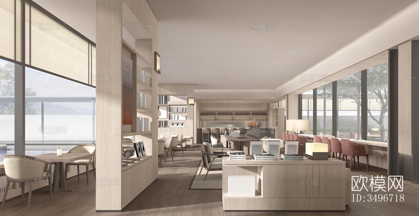 新中式售楼处效果图下载（渲染图6）