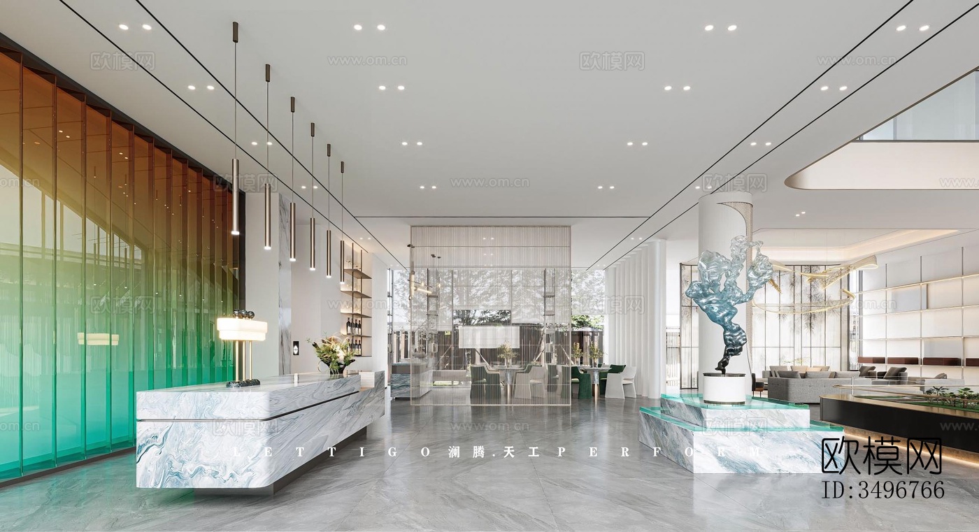 现代售楼处效果图下载（渲染图2）
