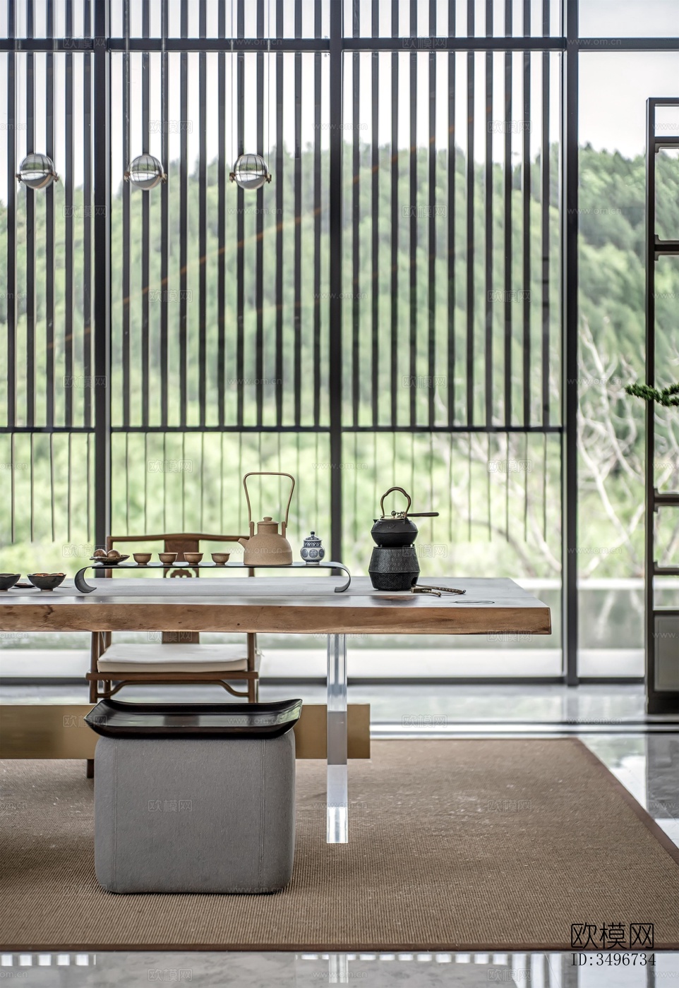 新中式售楼处效果图下载（渲染图14）