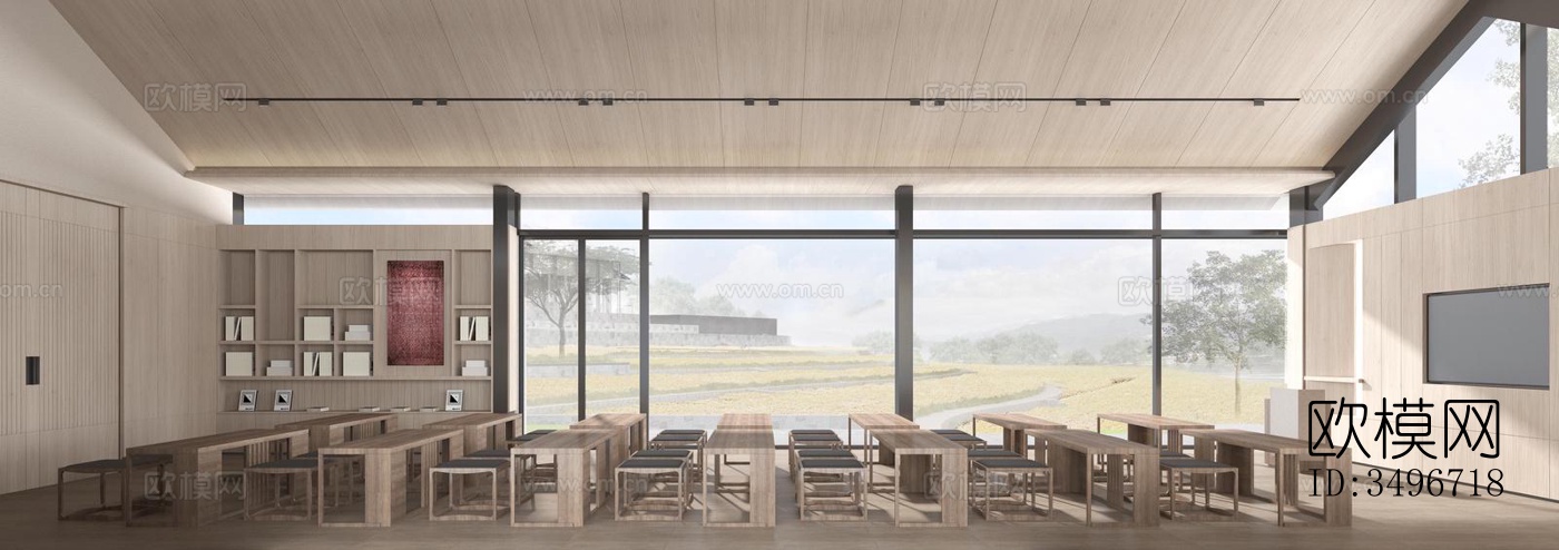 新中式售楼处效果图下载（渲染图2）