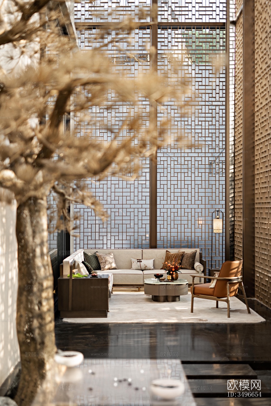 新中式售楼处效果图下载（渲染图16）