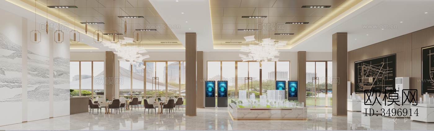 现代售楼处效果图下载（渲染图4）