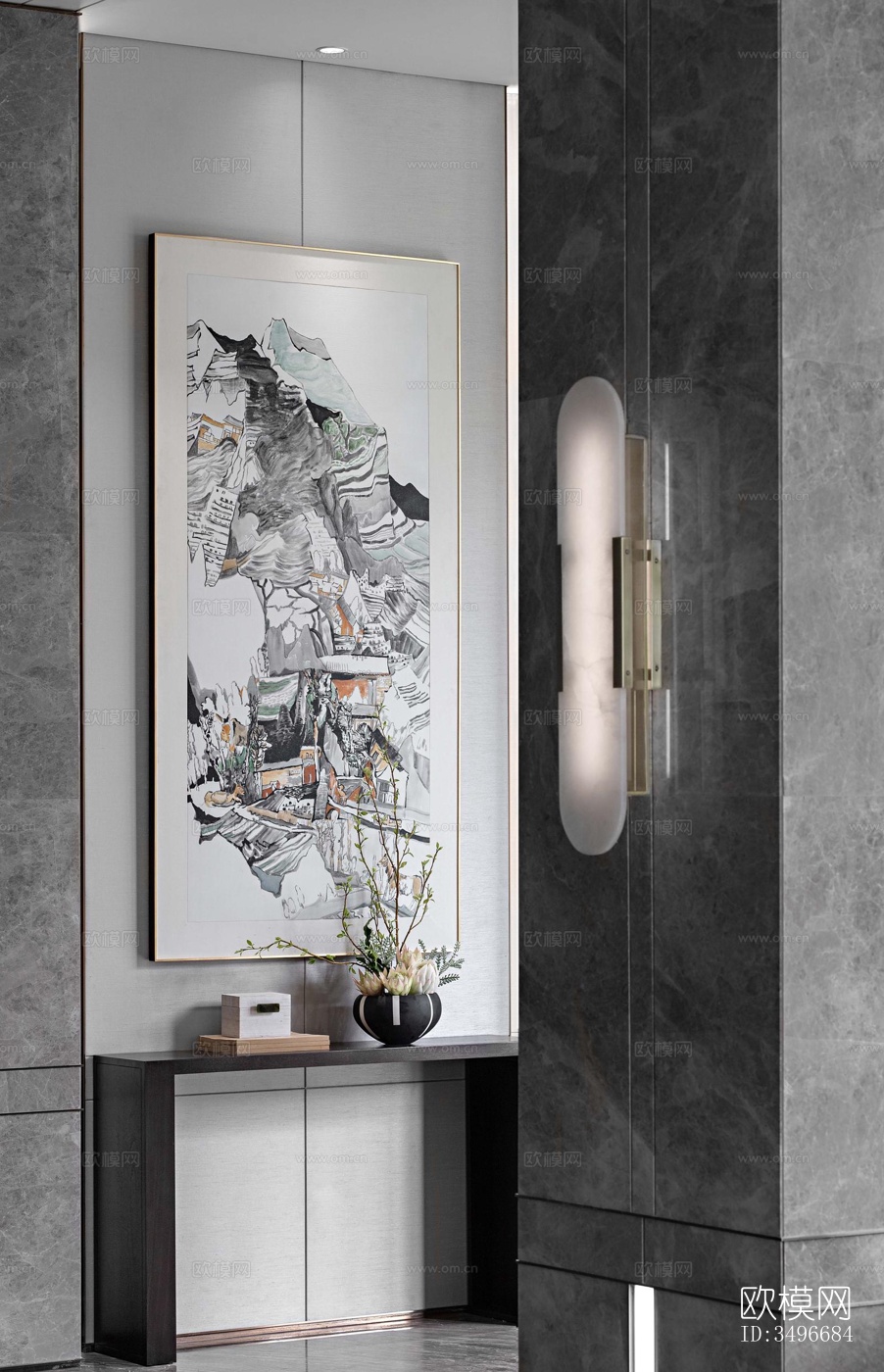 新中式售楼处效果图下载（渲染图12）