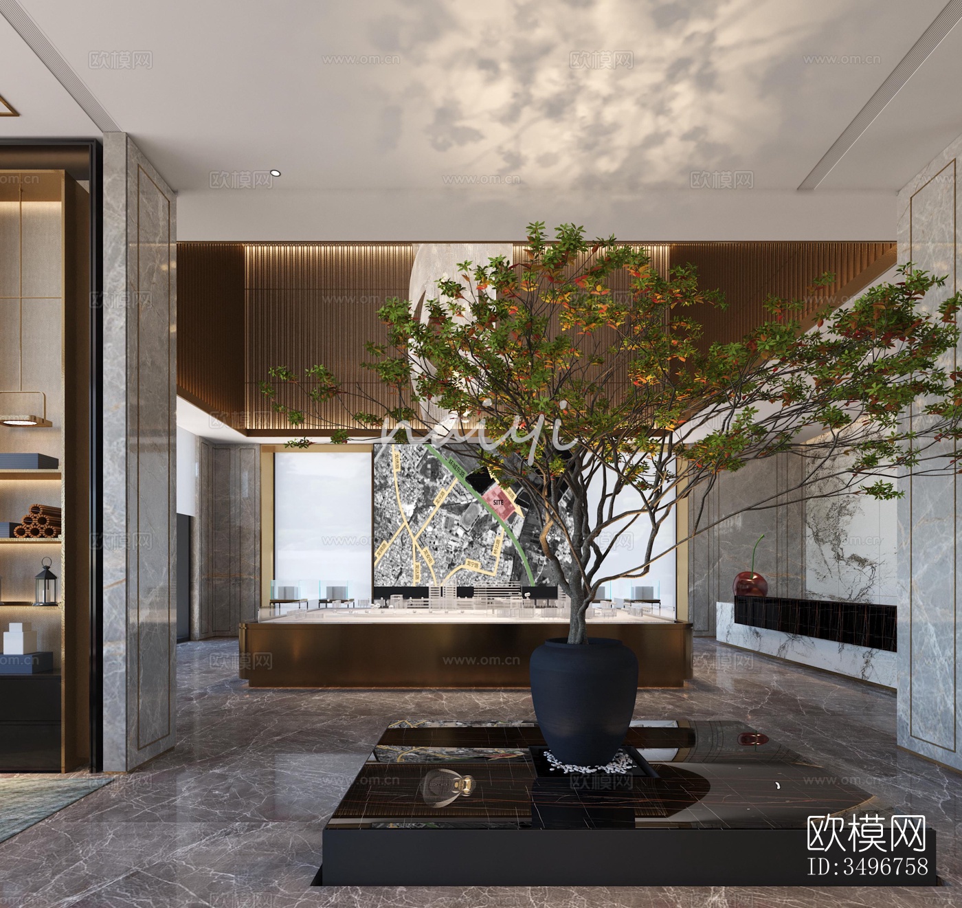 现代售楼处效果图下载（渲染图1）