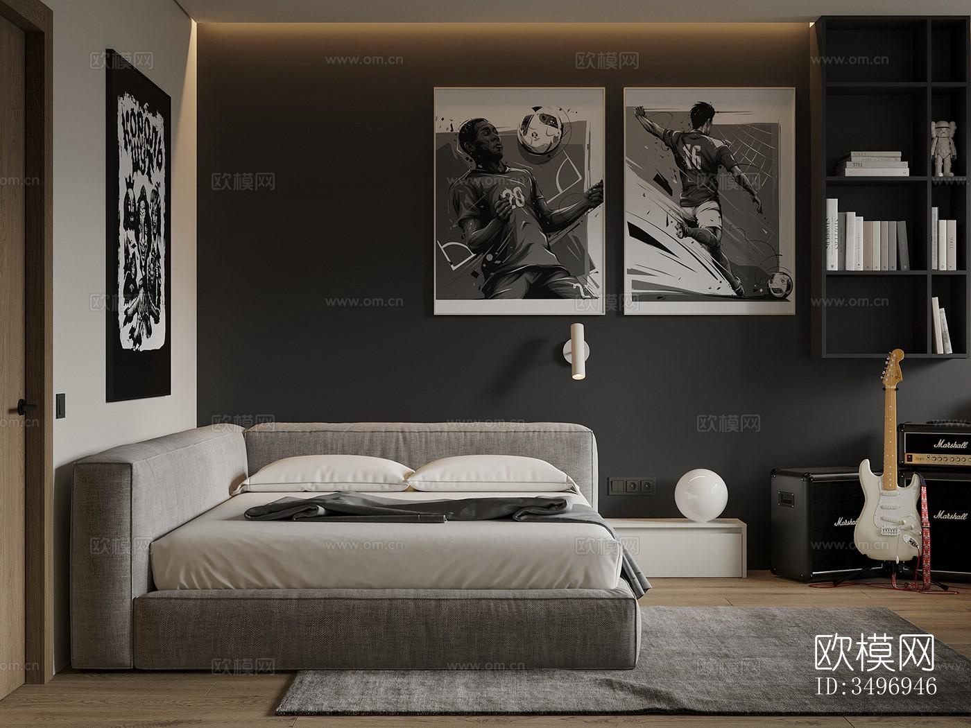 现代大平层效果图下载（渲染图8）