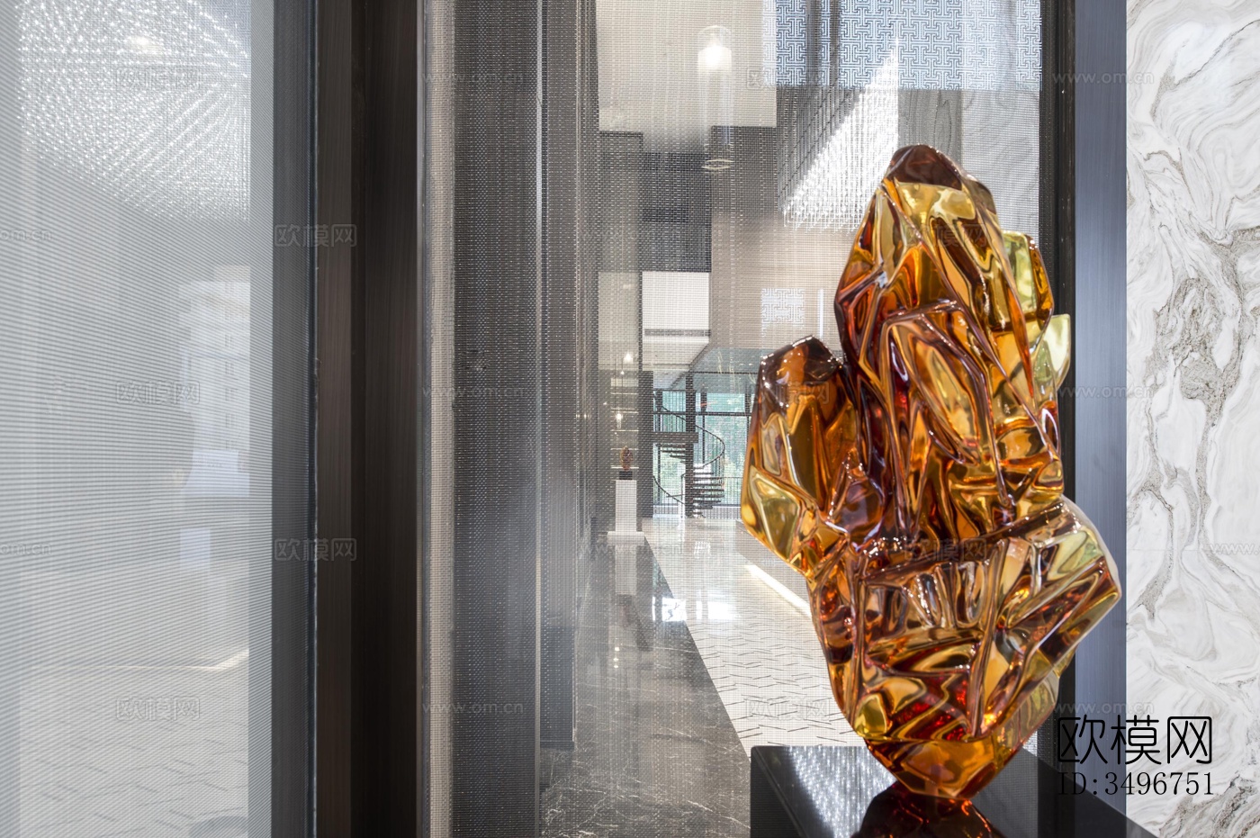 新中式售楼处效果图下载（渲染图3）