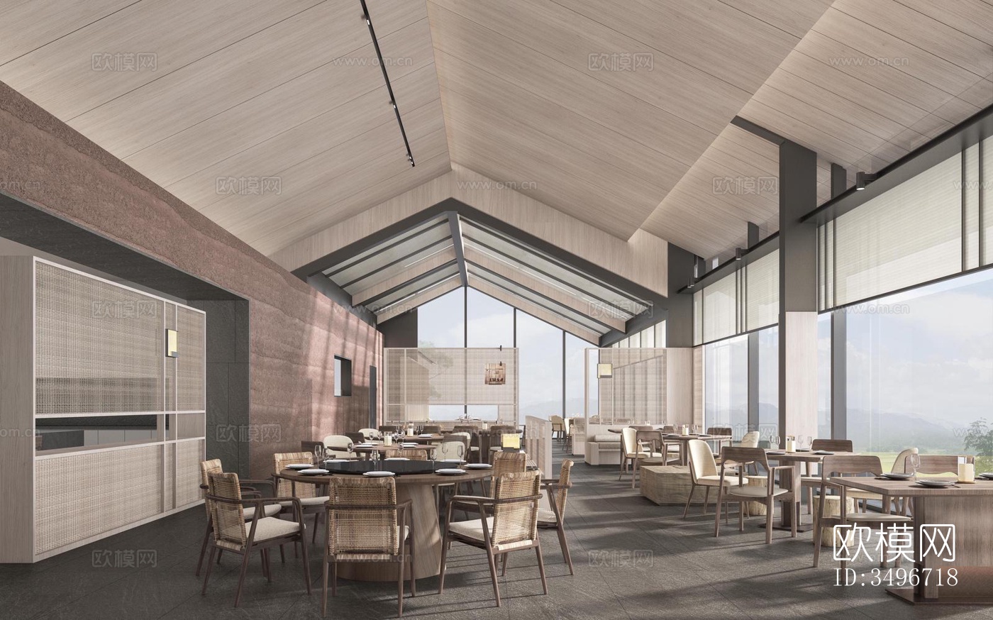 新中式售楼处效果图下载（渲染图15）