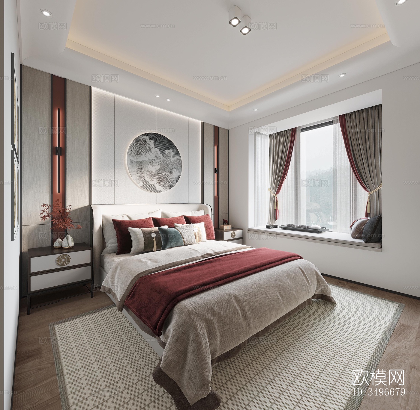 新中式售楼处效果图下载（渲染图12）