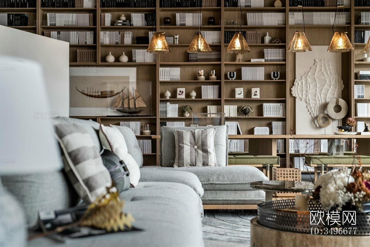 新中式售楼处效果图下载（渲染图5）