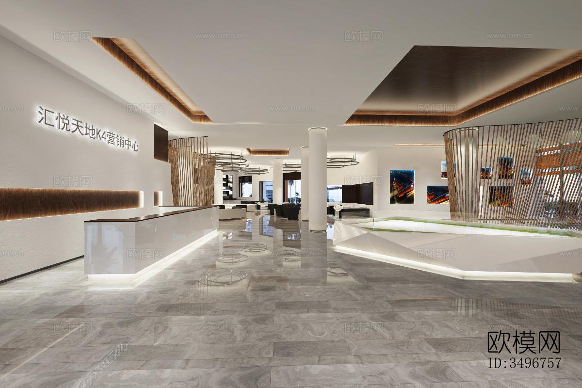 现代售楼处效果图下载（渲染图1）