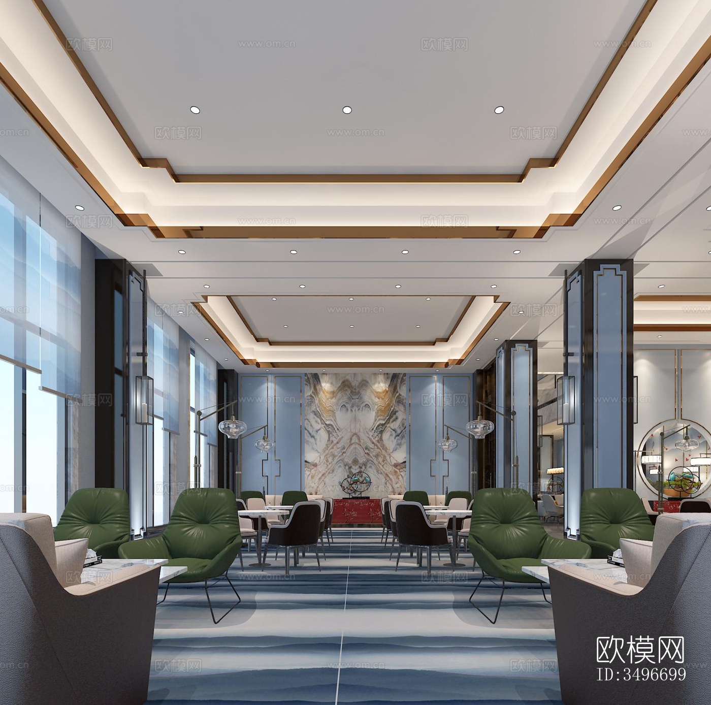 新中式售樓處效果圖下載（渲染圖2）