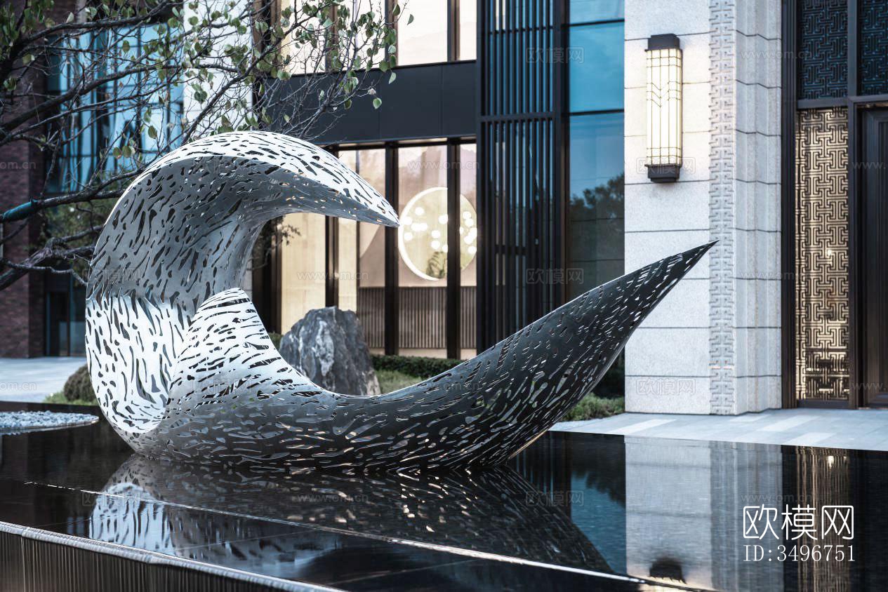 新中式售楼处效果图下载（渲染图12）