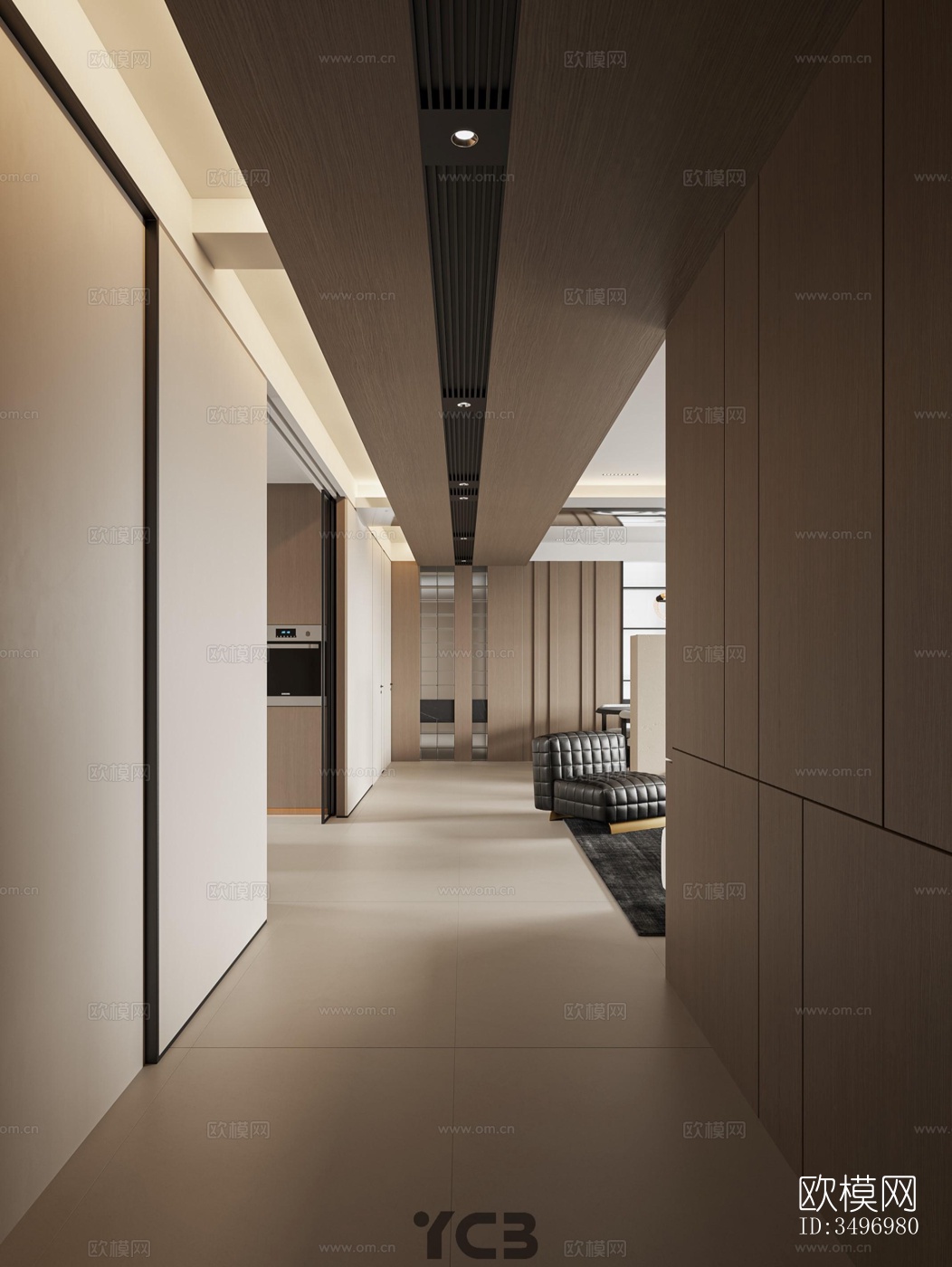 现代大平层效果图下载（渲染图18）