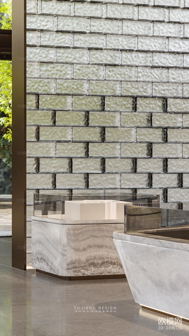 新中式售楼处效果图下载（渲染图9）