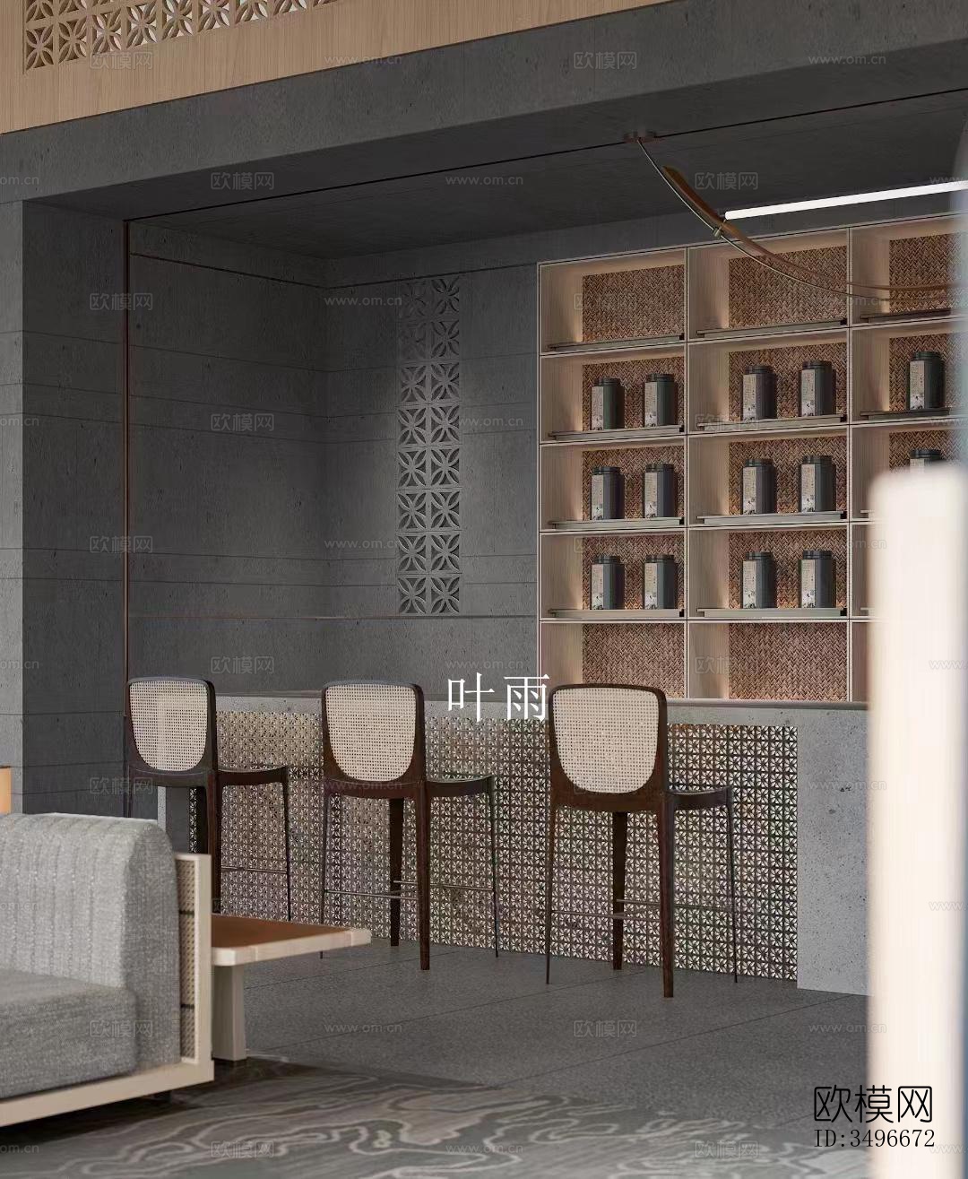 新中式售楼处效果图下载（渲染图6）