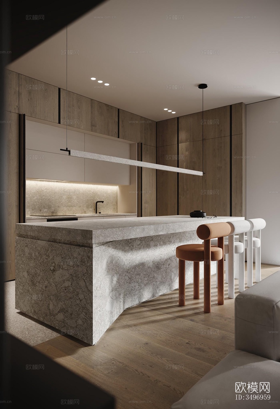 现代大平层效果图下载（渲染图19）