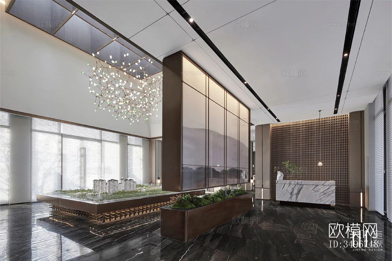 新中式售楼处效果图下载（渲染图9）