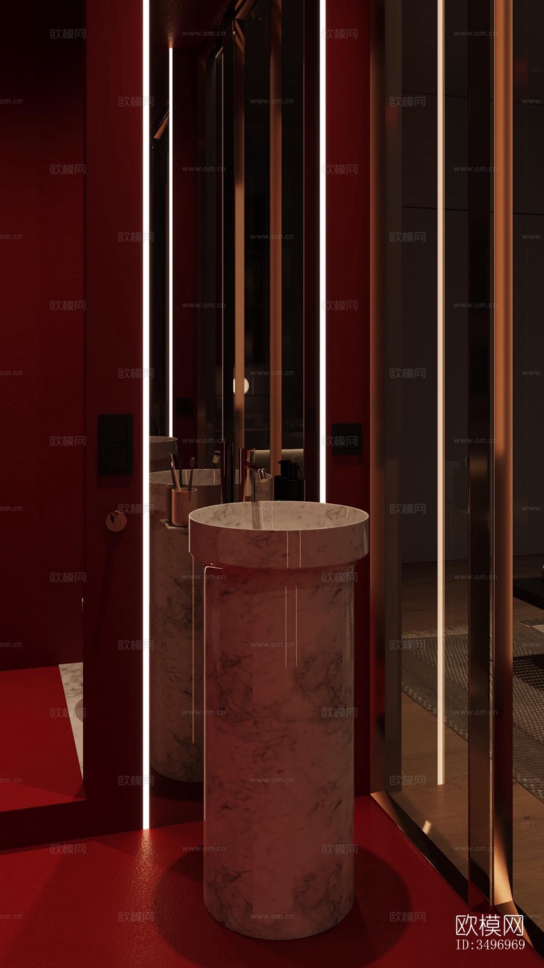 现代大平层效果图下载（渲染图13）