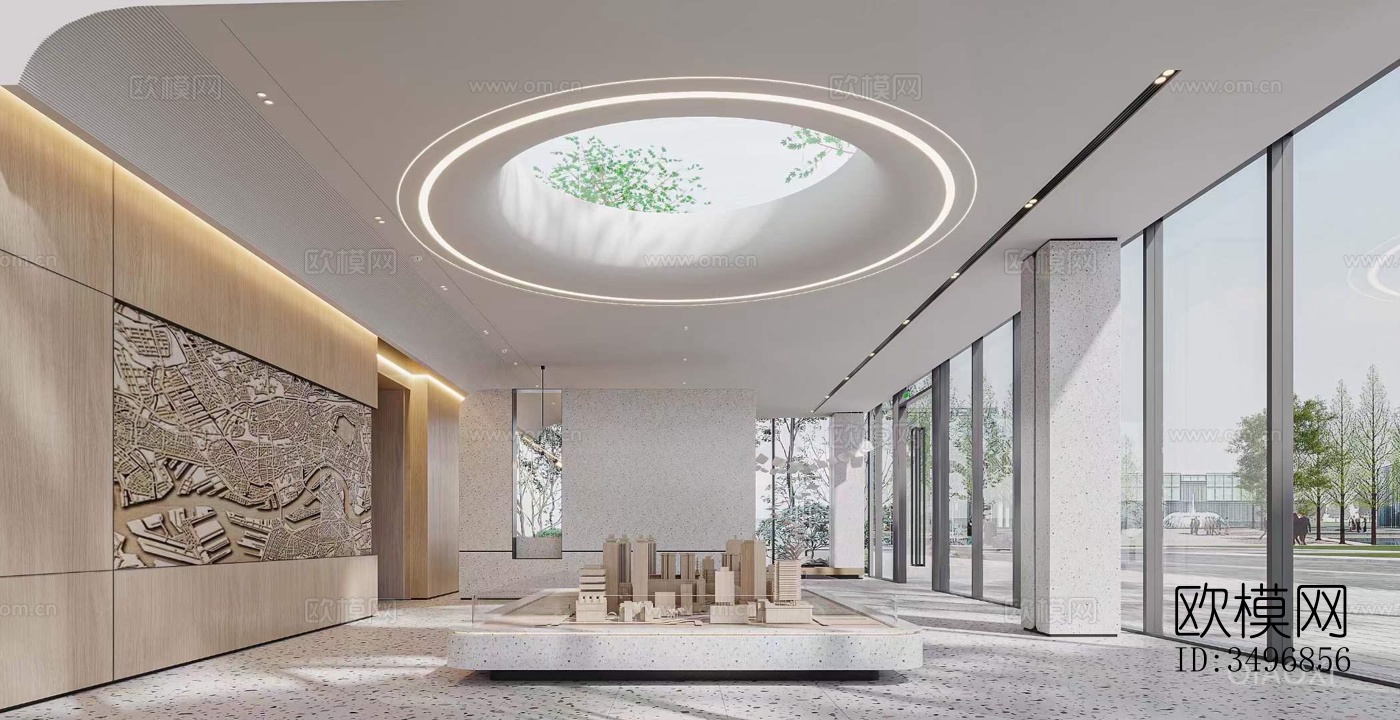 现代售楼处效果图下载（渲染图2）