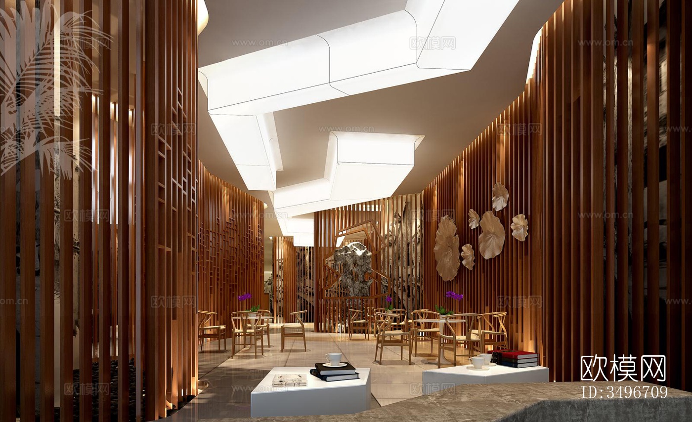 新中式售楼处效果图下载（渲染图4）