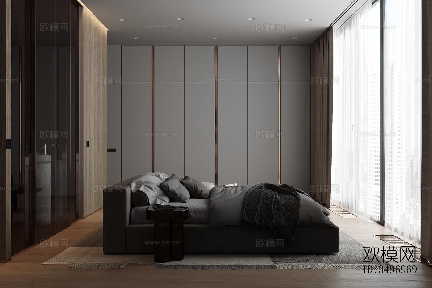 现代大平层效果图下载（渲染图5）