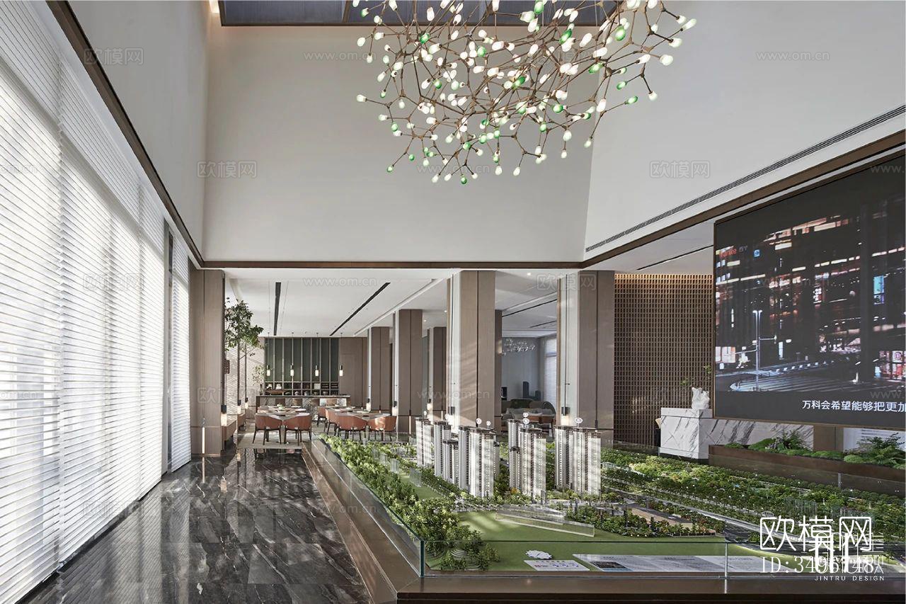 新中式售楼处效果图下载（渲染图10）