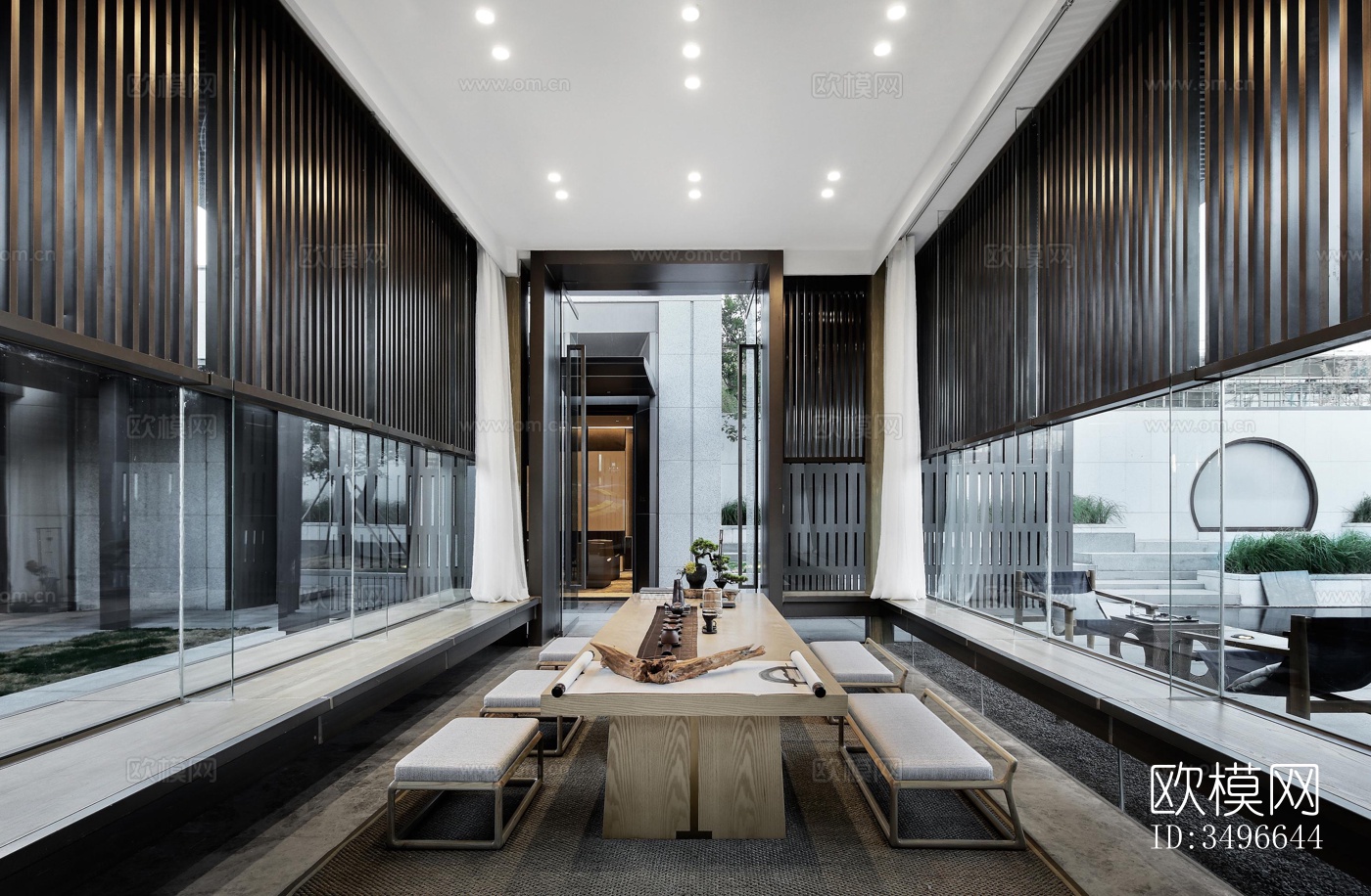 新中式售楼处效果图下载（渲染图6）