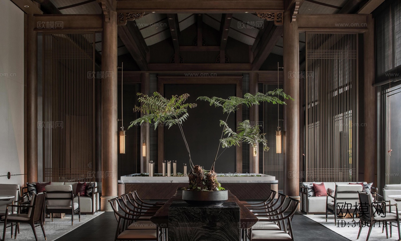 新中式售楼处效果图下载（渲染图14）