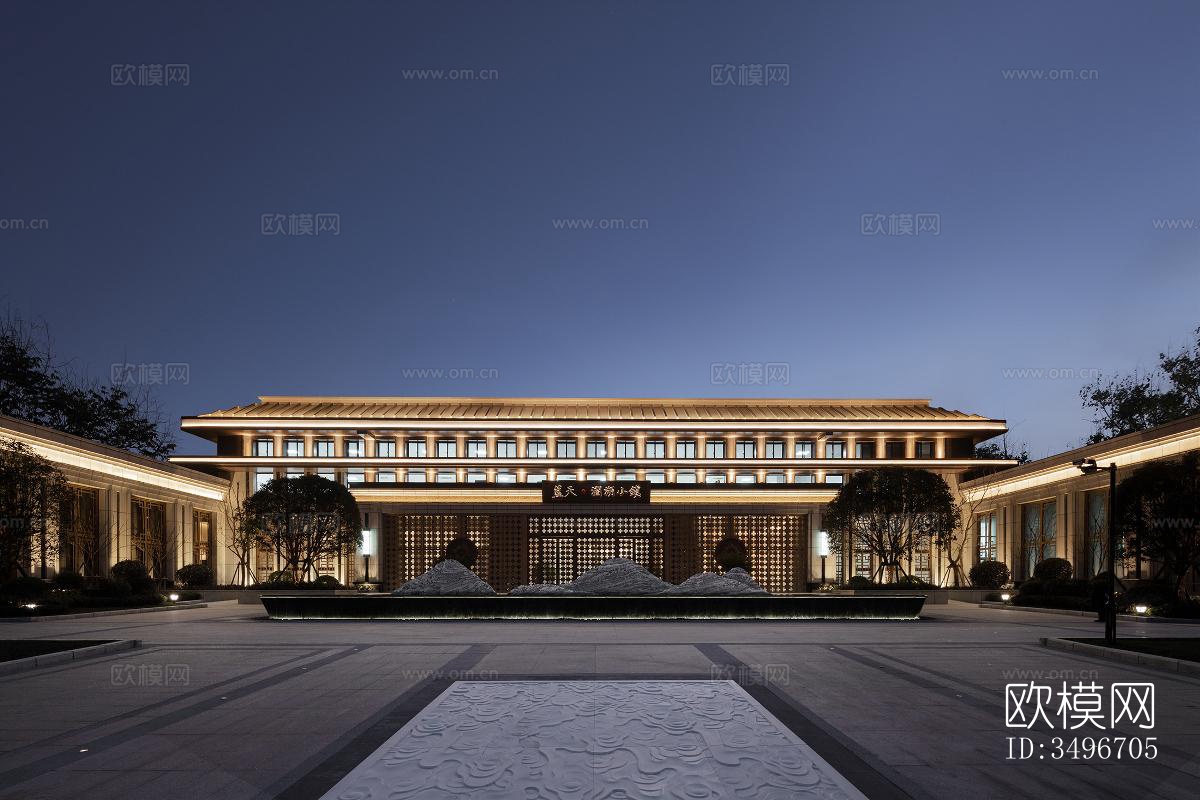 新中式售楼处效果图下载（渲染图1）