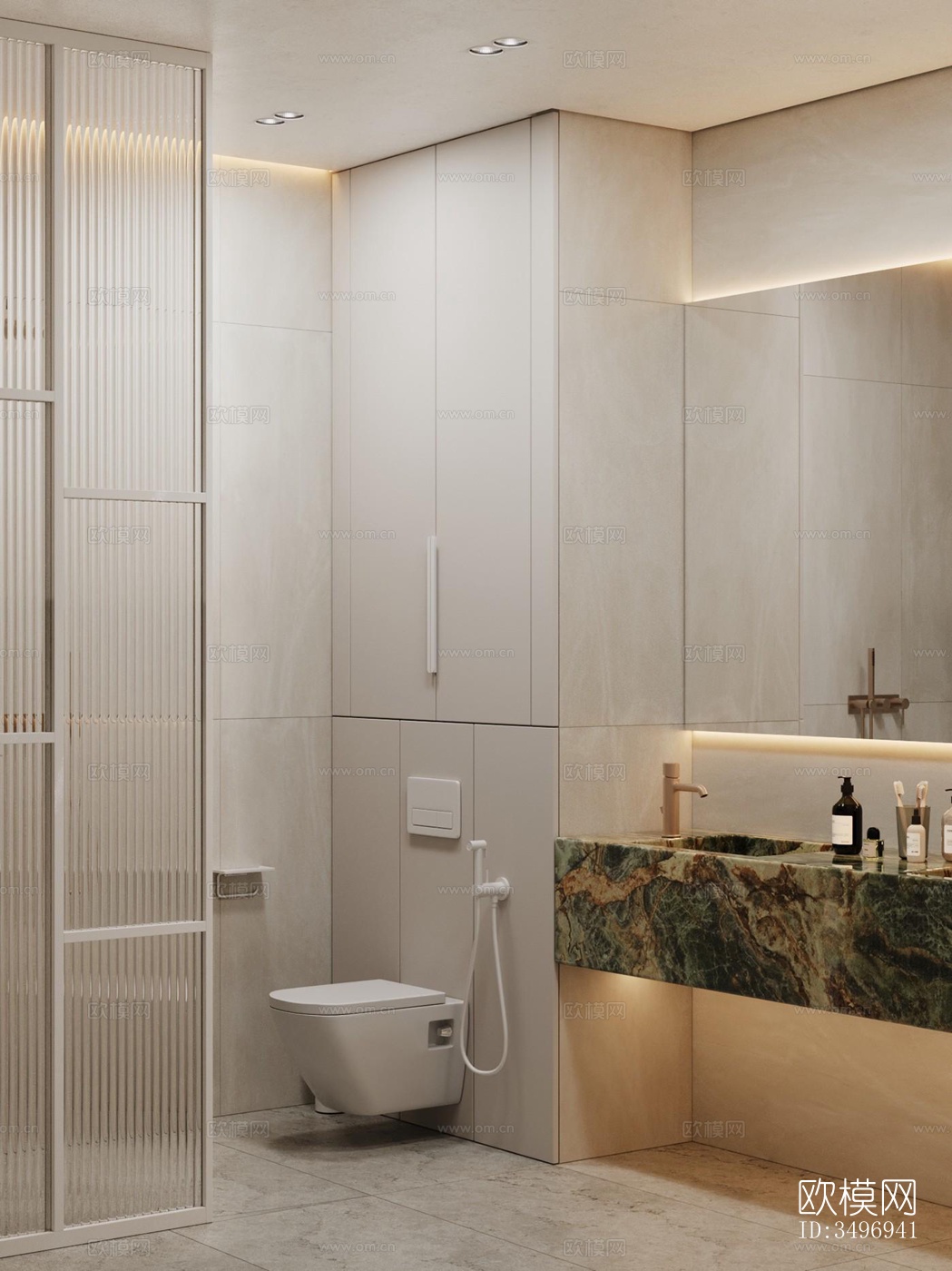 现代大平层效果图下载（渲染图2）