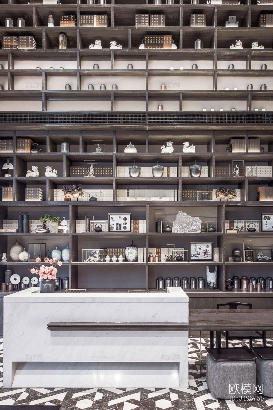 新中式售楼处效果图下载（渲染图4）