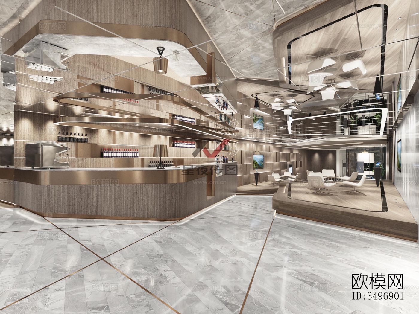 现代售楼处效果图下载（渲染图2）