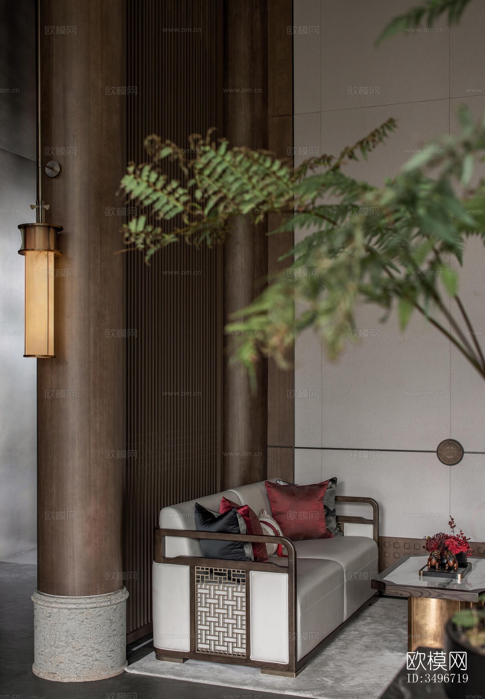 新中式售楼处效果图下载（渲染图3）