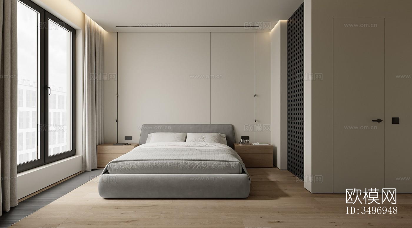 现代大平层效果图下载（渲染图10）